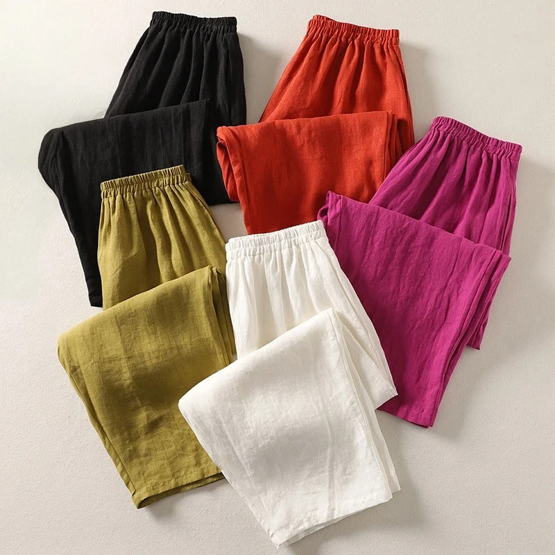 Eloise — Pantalon fluide en coton et lin