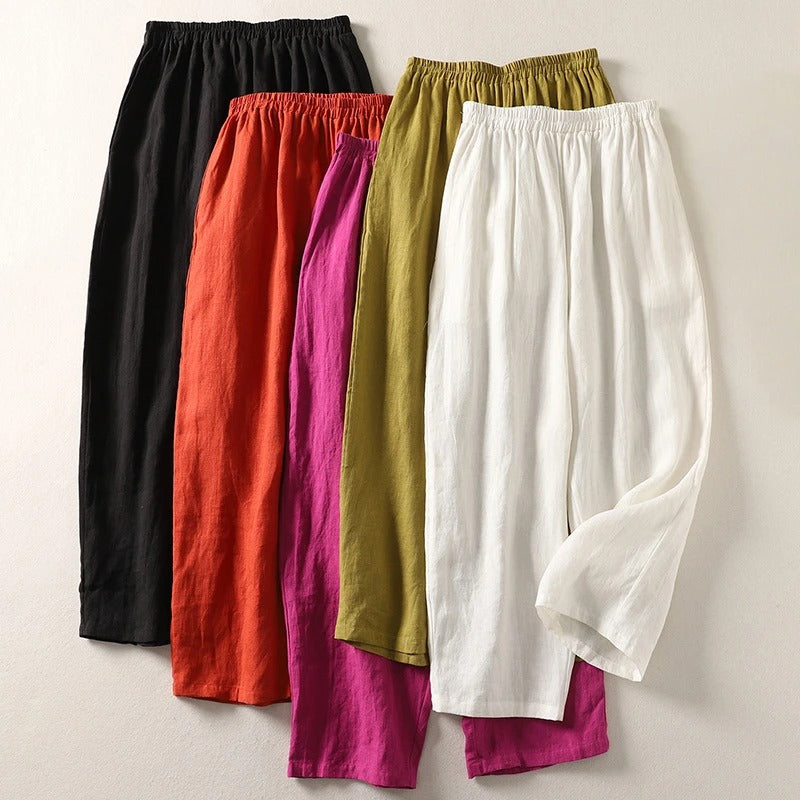 Eloise — Pantalon fluide en coton et lin