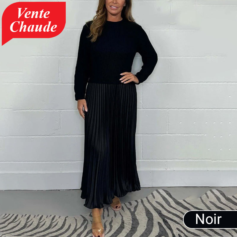 Celine | Robe plissées à col rond pour femmes, élégantes et stylées