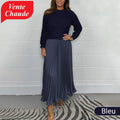 Celine | Robe plissées à col rond pour femmes, élégantes et stylées