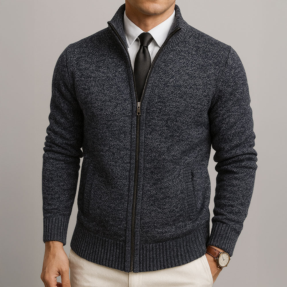 Claude | Cardigan Zippé En Laine Mérinos