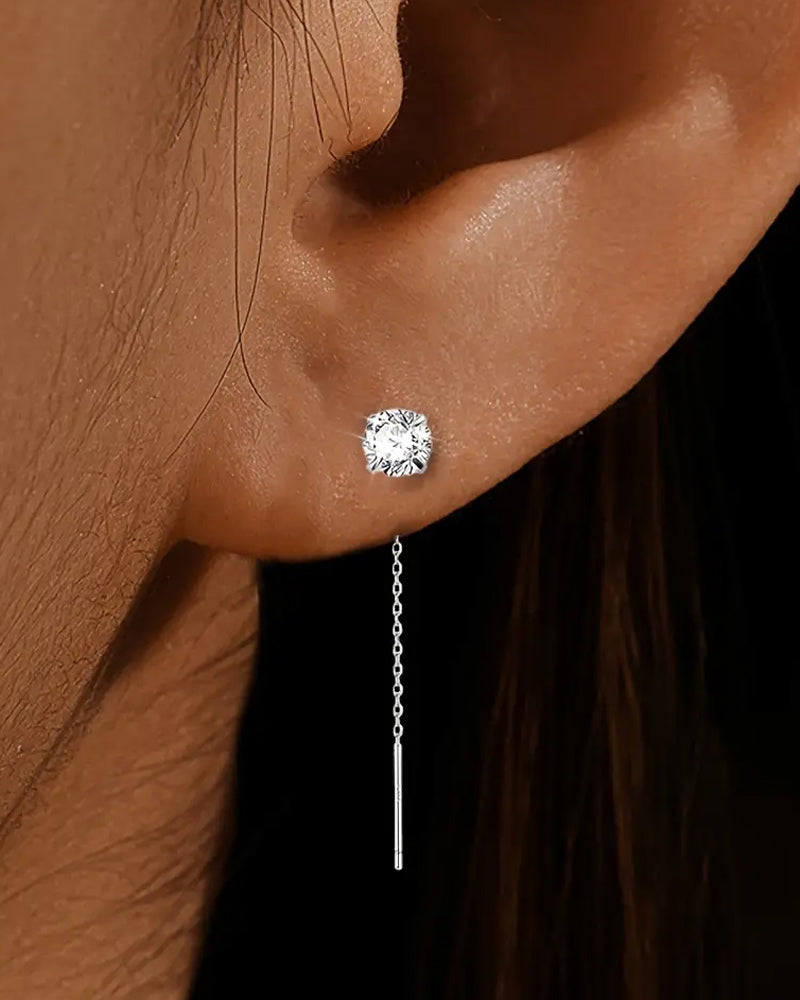 Boucles d'oreilles élégantes à pampilles en zircon 0