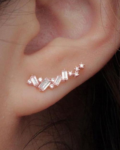 Boucles d'oreilles simples et brillantes à motifs géométriques 1