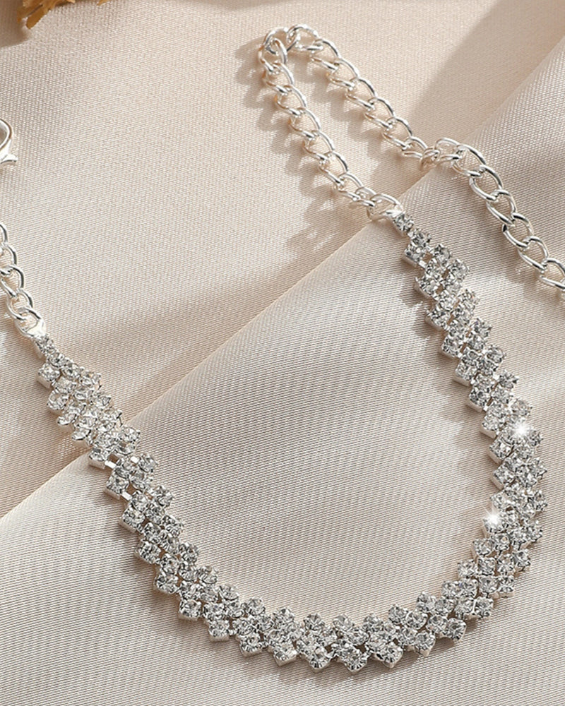 Bracelet de cheville en strass losange irrégulier 2