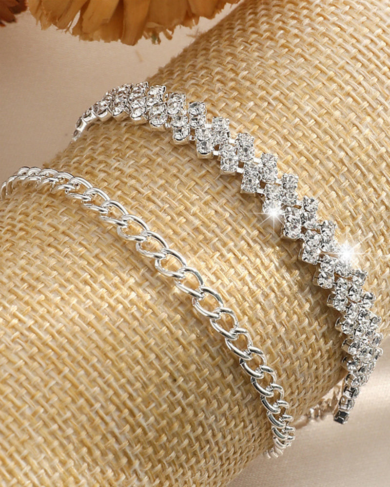 Bracelet de cheville en strass losange irrégulier 7