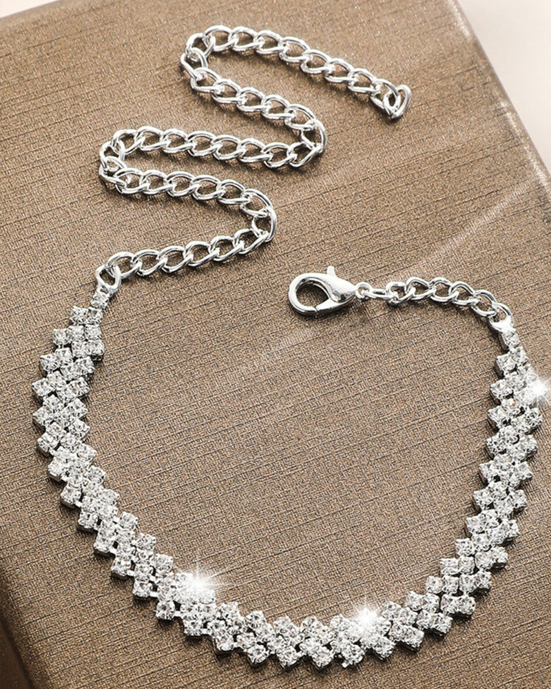 Bracelet de cheville en strass losange irrégulier 8