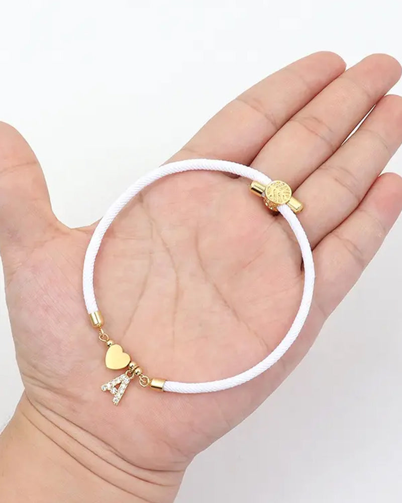 Cœur Initial Charme Lien Branché Bracelet 3