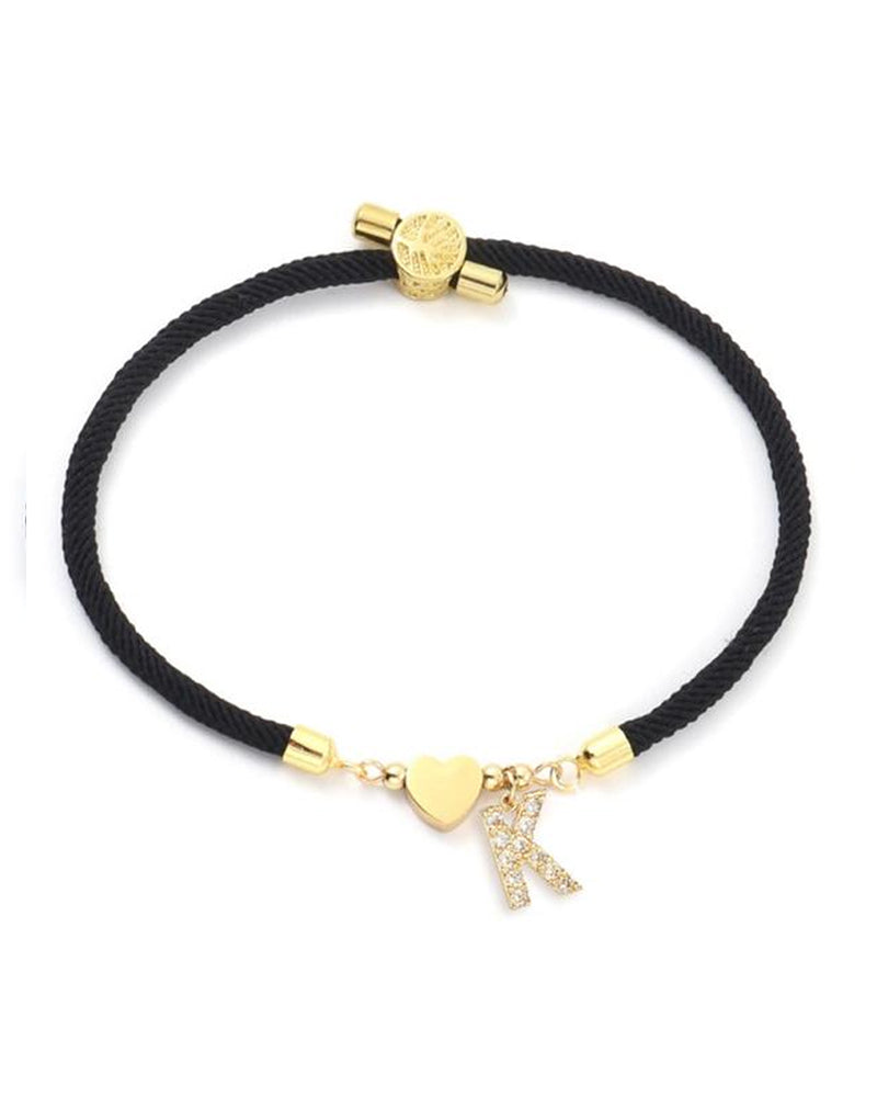 Cœur Initial Charme Lien Branché Bracelet 4