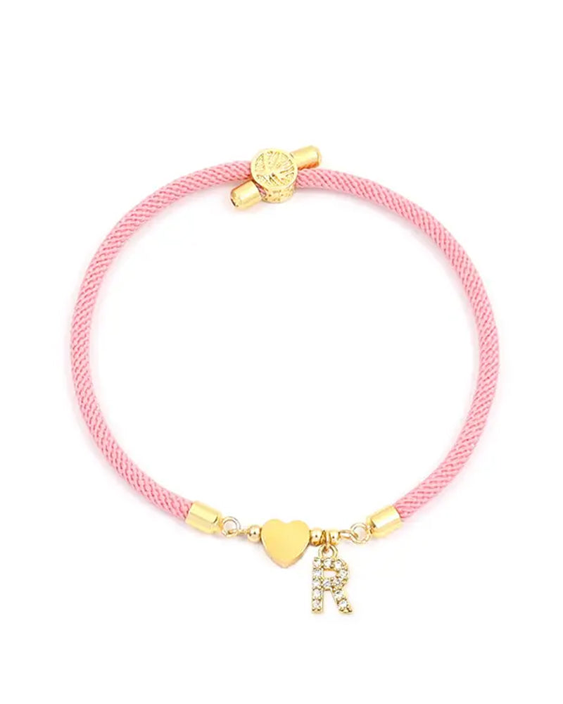 Cœur Initial Charme Lien Branché Bracelet 5