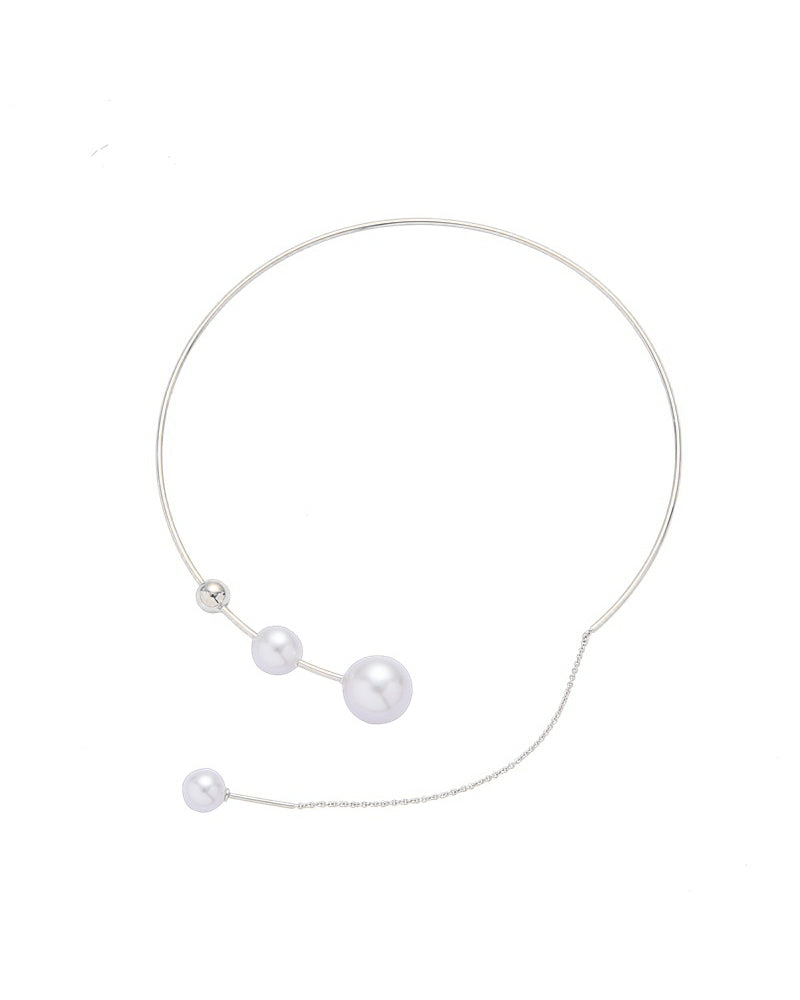 Collier clavicule pour femme avec fausse perle 9