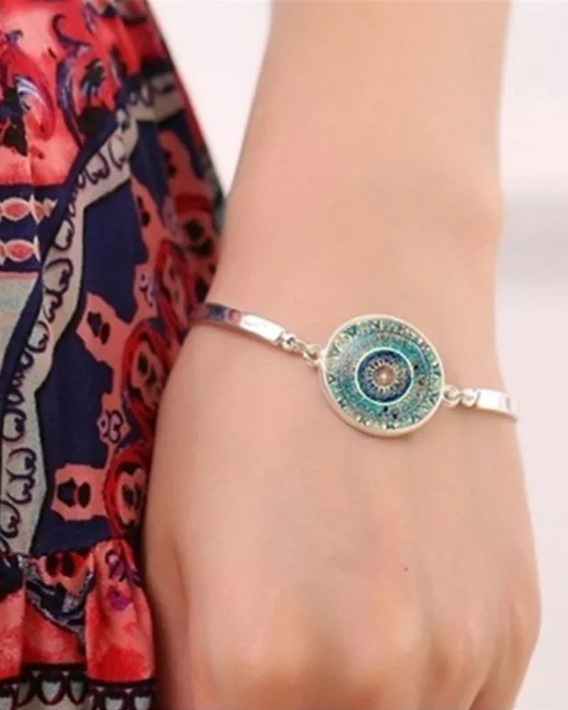 Ensemble collier de pierres précieuses fleur de mandala 2
