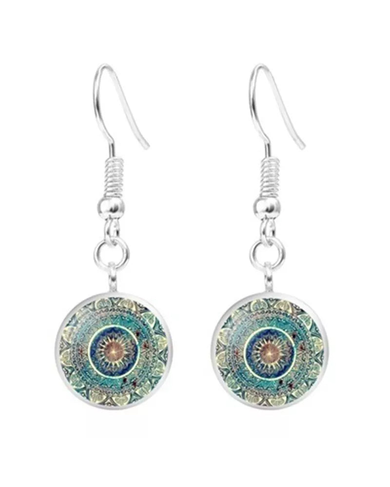 Ensemble collier de pierres précieuses fleur de mandala 5