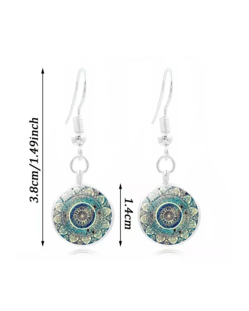 Ensemble collier de pierres précieuses fleur de mandala 8