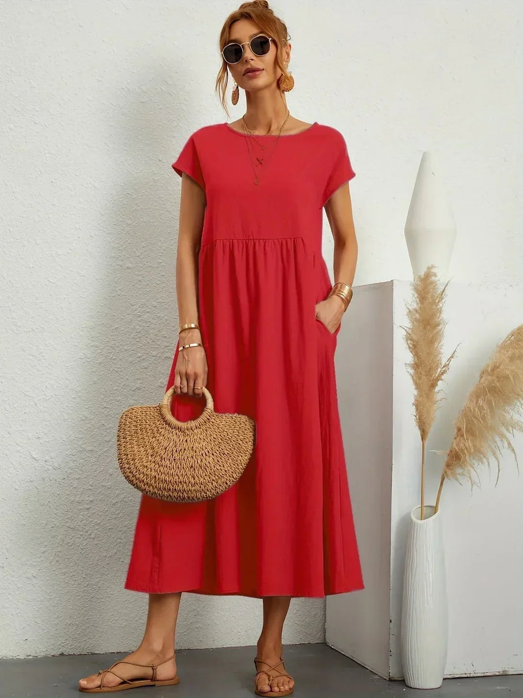 Gabriel — Robe midi fluide élégance intemporelle