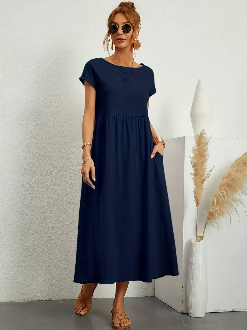 Gabriel — Robe midi fluide élégance intemporelle