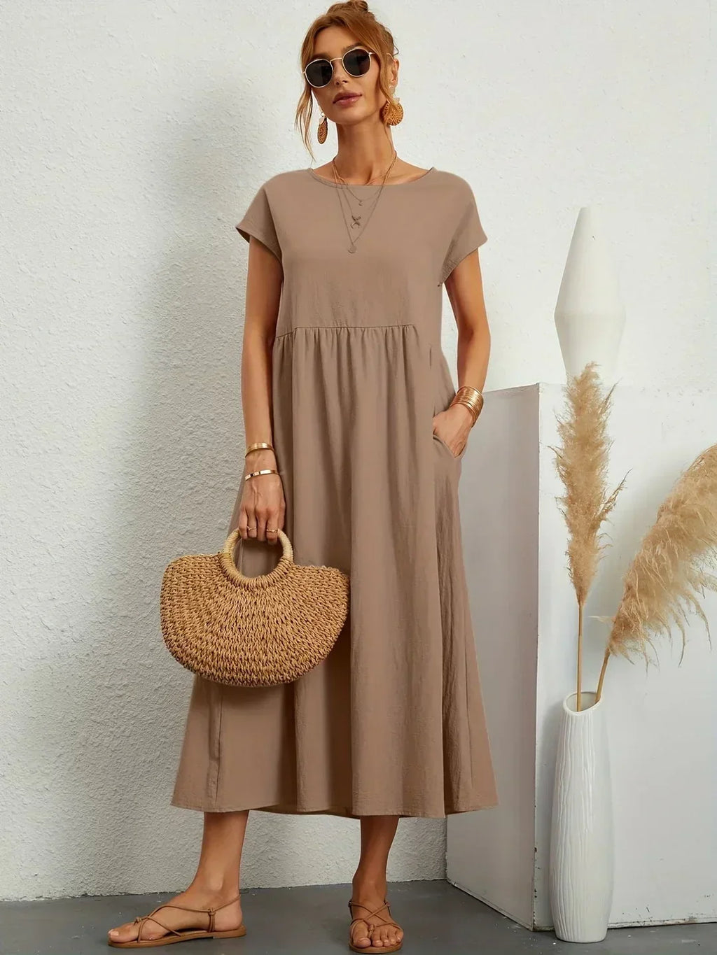 Gabriel — Robe midi fluide élégance intemporelle