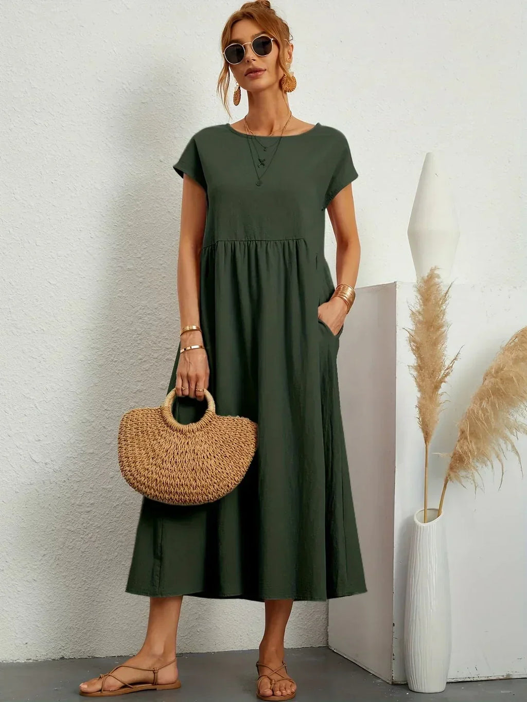 Gabriel — Robe midi fluide élégance intemporelle