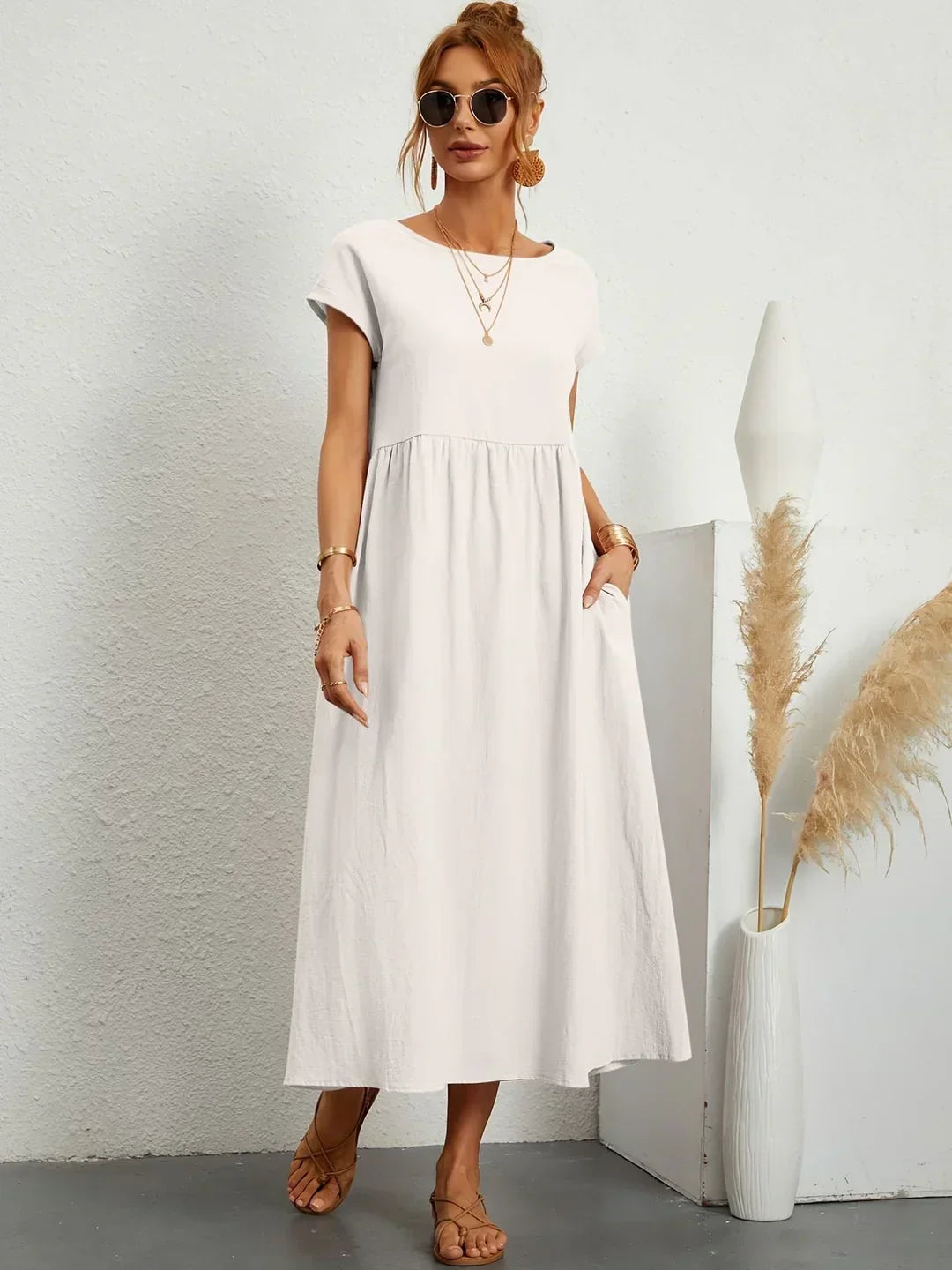 Gabriel — Robe midi fluide élégance intemporelle